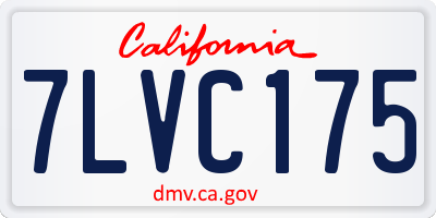 CA license plate 7LVC175