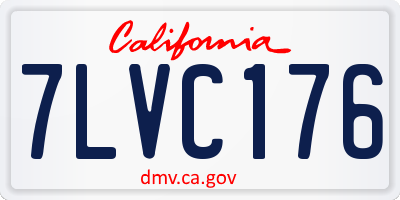 CA license plate 7LVC176