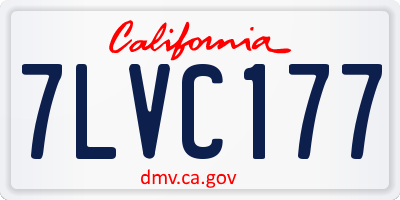 CA license plate 7LVC177