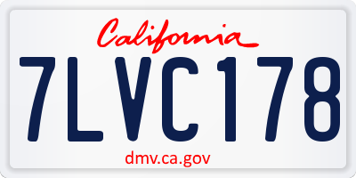 CA license plate 7LVC178