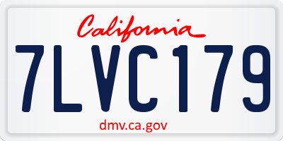 CA license plate 7LVC179
