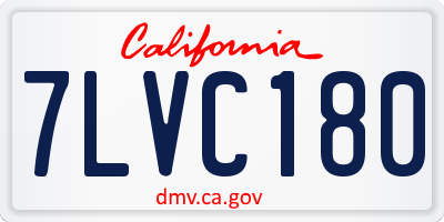 CA license plate 7LVC180