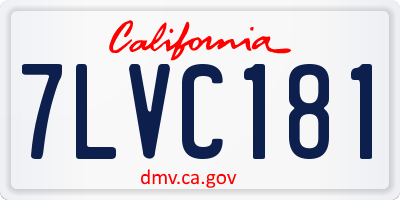 CA license plate 7LVC181