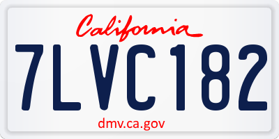 CA license plate 7LVC182