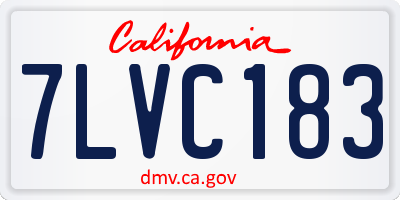 CA license plate 7LVC183