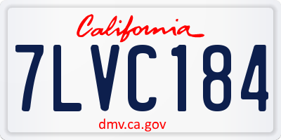 CA license plate 7LVC184