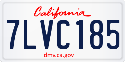 CA license plate 7LVC185