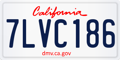CA license plate 7LVC186