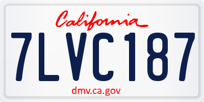 CA license plate 7LVC187