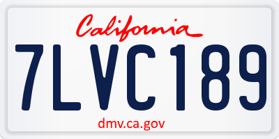 CA license plate 7LVC189