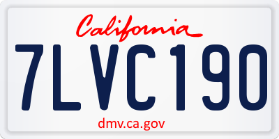 CA license plate 7LVC190