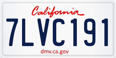 CA license plate 7LVC191