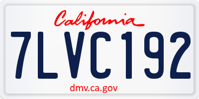 CA license plate 7LVC192