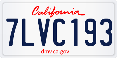 CA license plate 7LVC193
