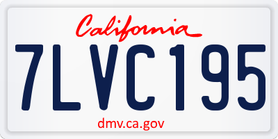 CA license plate 7LVC195