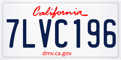 CA license plate 7LVC196