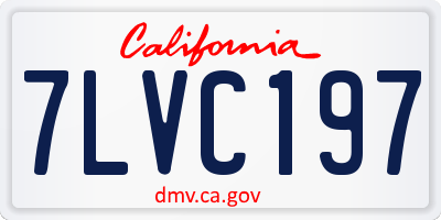 CA license plate 7LVC197