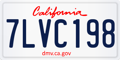 CA license plate 7LVC198