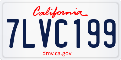 CA license plate 7LVC199