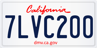 CA license plate 7LVC200