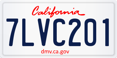 CA license plate 7LVC201