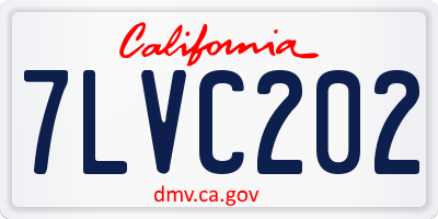 CA license plate 7LVC202