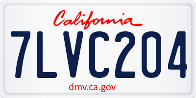 CA license plate 7LVC204