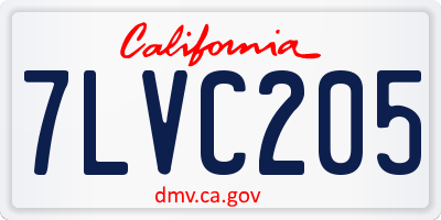 CA license plate 7LVC205