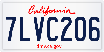 CA license plate 7LVC206