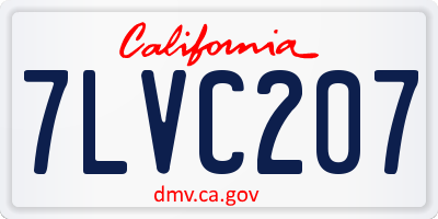 CA license plate 7LVC207