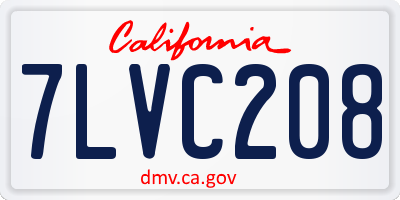 CA license plate 7LVC208