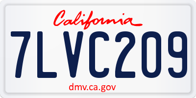 CA license plate 7LVC209
