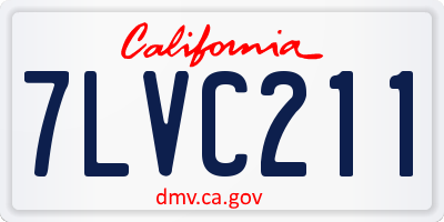 CA license plate 7LVC211