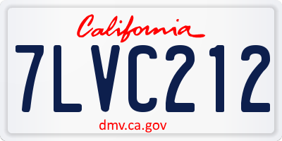 CA license plate 7LVC212