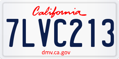 CA license plate 7LVC213