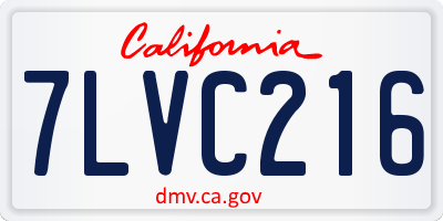CA license plate 7LVC216