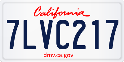 CA license plate 7LVC217