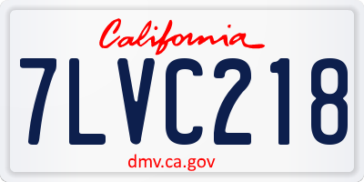 CA license plate 7LVC218