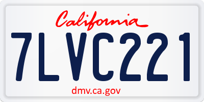 CA license plate 7LVC221