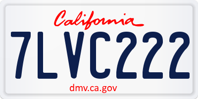 CA license plate 7LVC222
