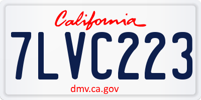 CA license plate 7LVC223