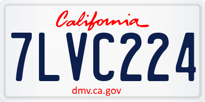 CA license plate 7LVC224