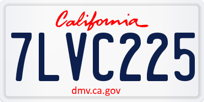 CA license plate 7LVC225