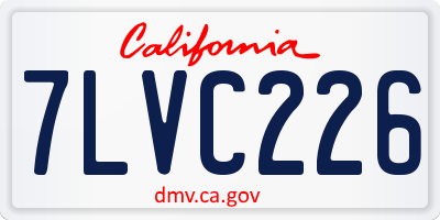 CA license plate 7LVC226