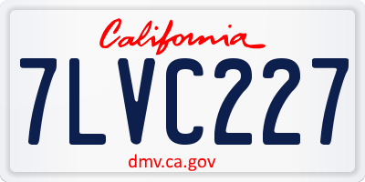 CA license plate 7LVC227