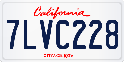 CA license plate 7LVC228