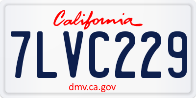 CA license plate 7LVC229
