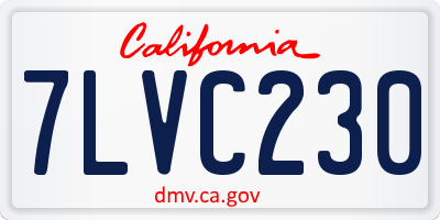 CA license plate 7LVC230