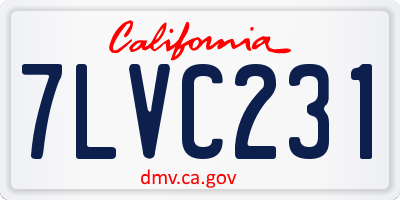 CA license plate 7LVC231