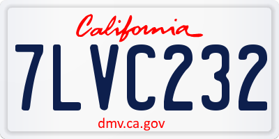 CA license plate 7LVC232